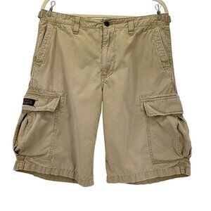 Vintage Polo Jeans Company Ralph Lauren Military Surplus Tan Cargo Shorts 32